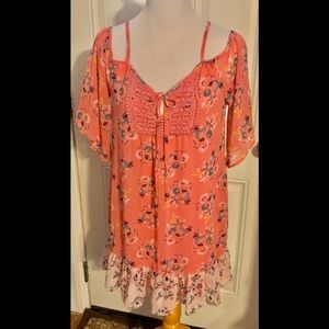 ❤️ AUW Open Shoulder Dress fully lined Size Medium So Cute!